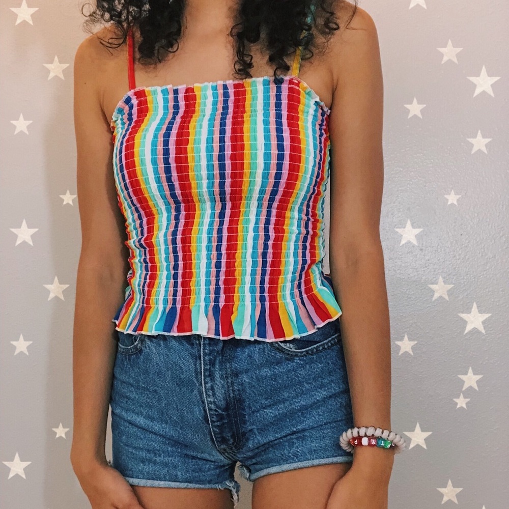 Tube top with straps